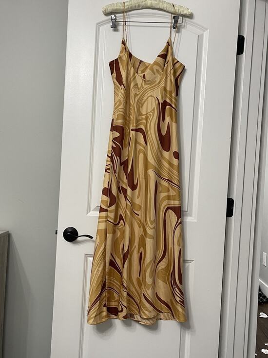 ASOS Dresses & Skirts - Y2K Swirl Print Slip Midi Dress Grunge Whimsigoth Bombshell Party Summer Maxi